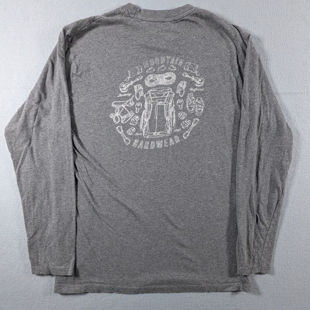 Mountain Hardwear Long Sleeve T-Shirt Mens Large Gray Graphic Organic Cotton